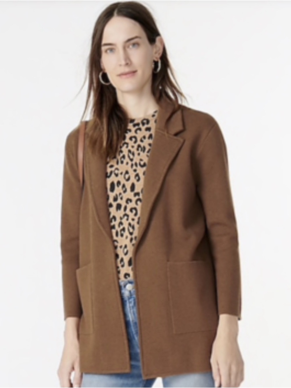 J CREW Sophie Open-Front Sweater Blazer (Oversized) Original Price $138